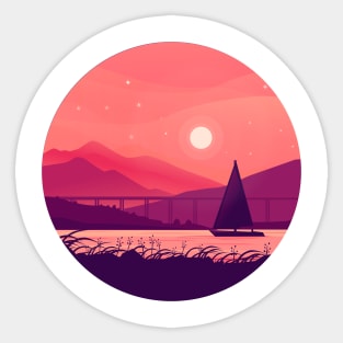 Night Landscape Sticker